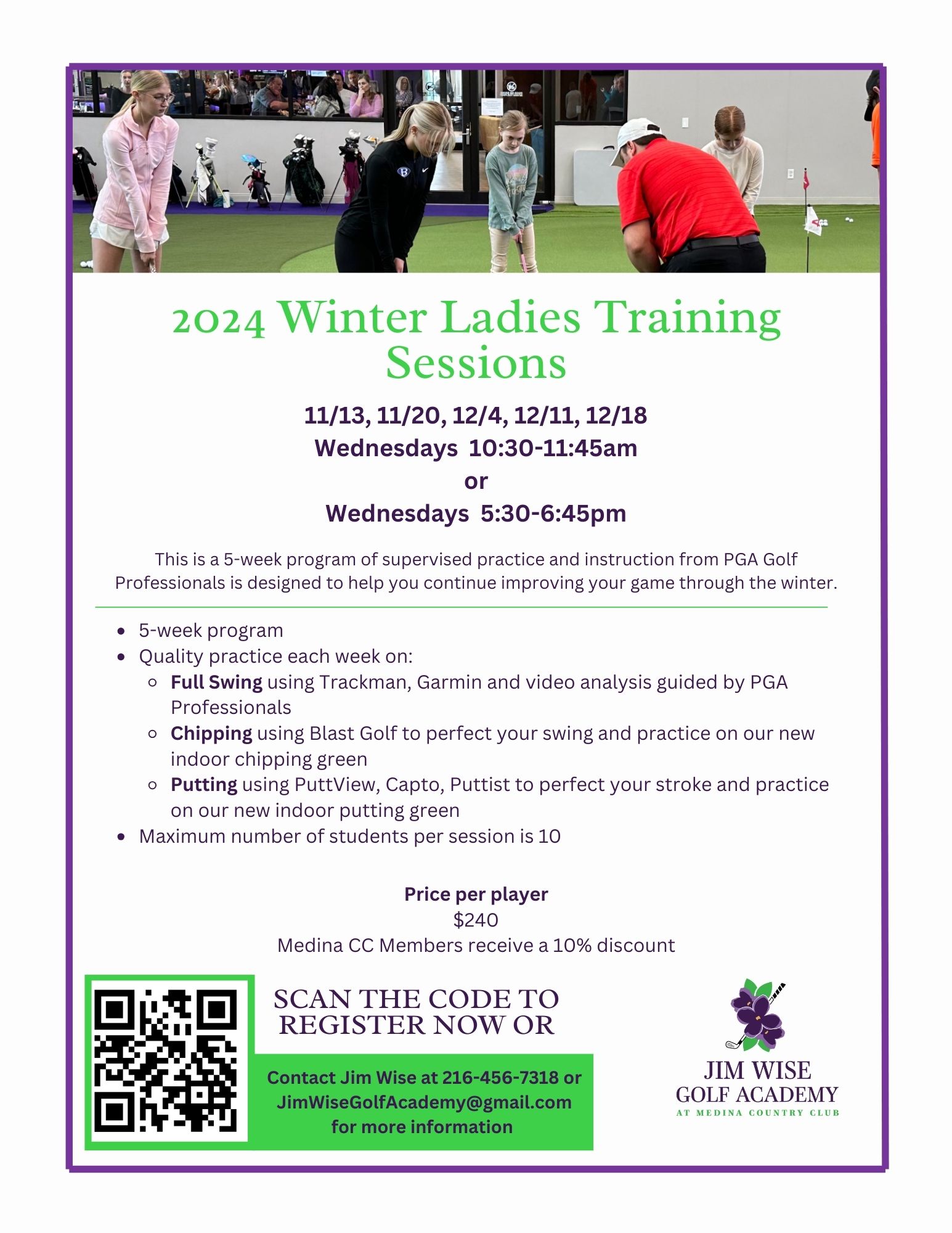 2024 Winter Ladies Training sessions